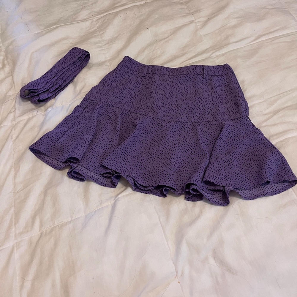 Playful polka dot ruffle skort